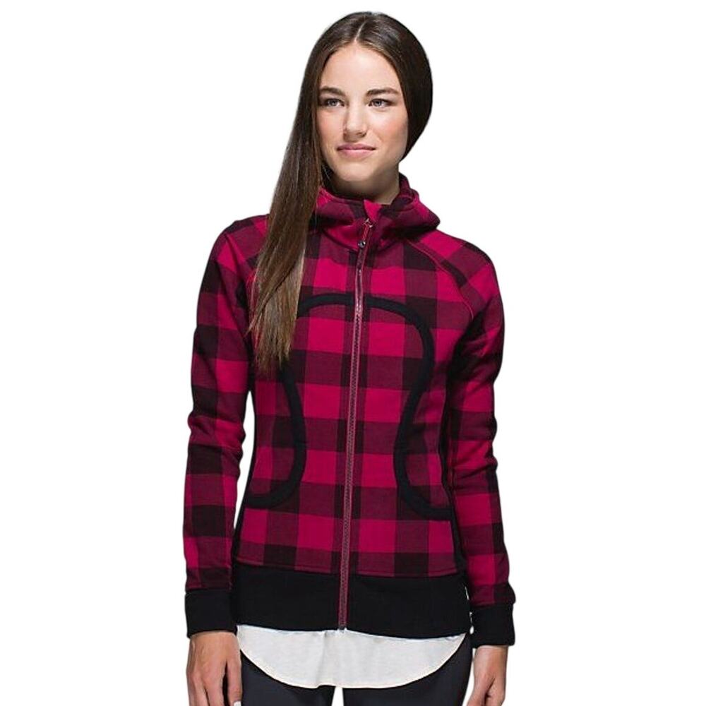Lululemon Scuba Hoodie Size 8 RARE Buffalo Check Red Black Lumberjack Camp OG